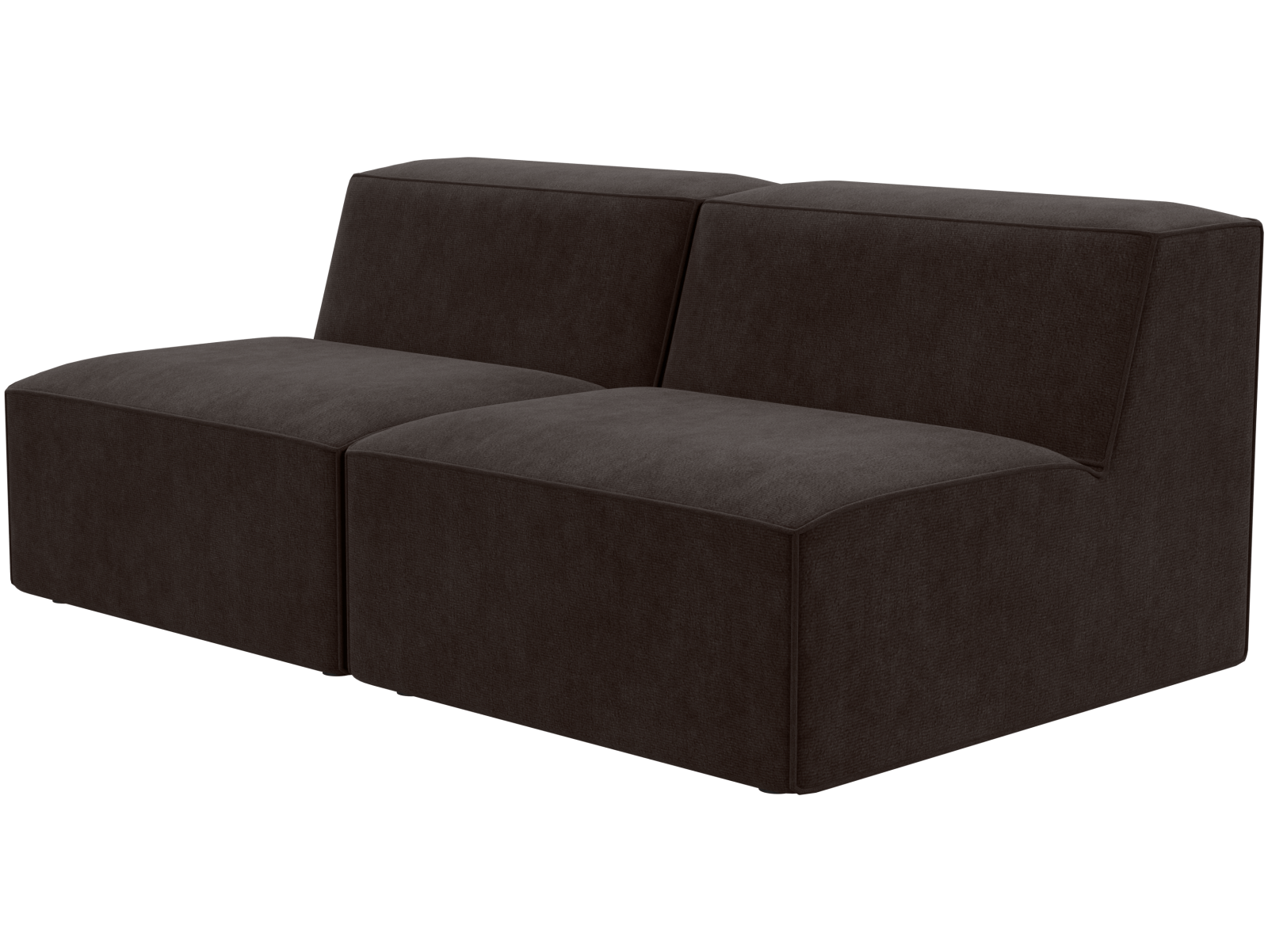 Двухместный диван Бауэн серое, вид полубоком