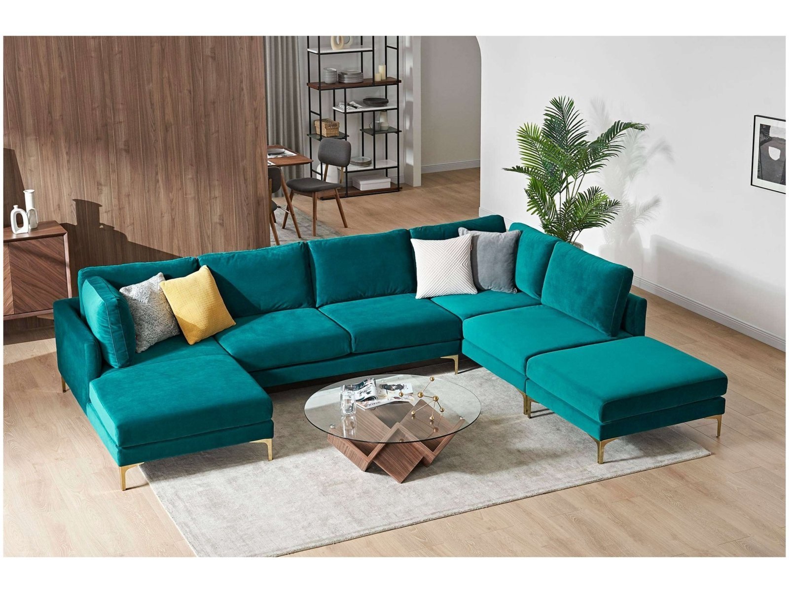 Диван угловой с оттоманкой Царт, вид полубоком