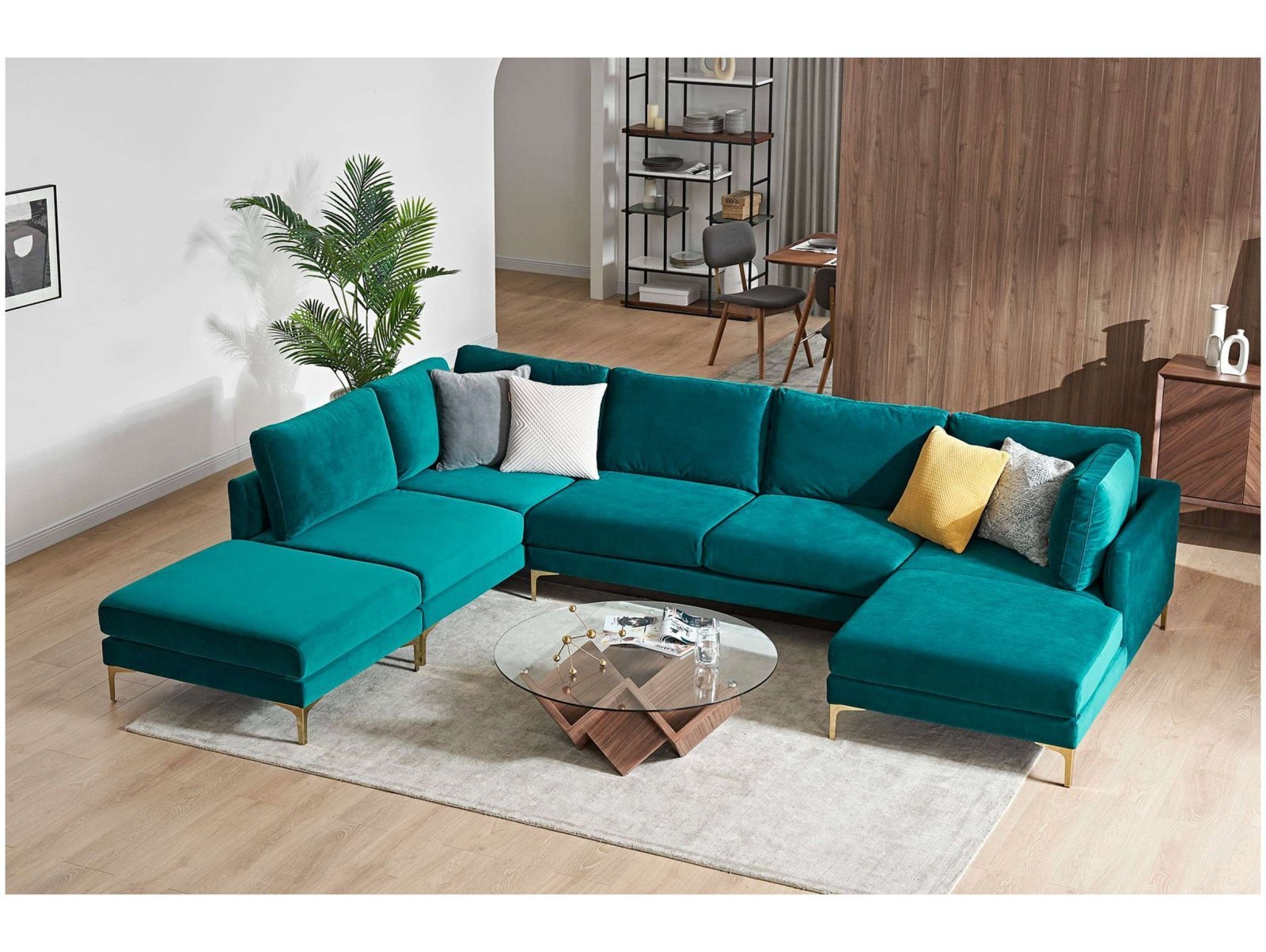 Диван угловой с оттоманкой Царт, вид полубоком