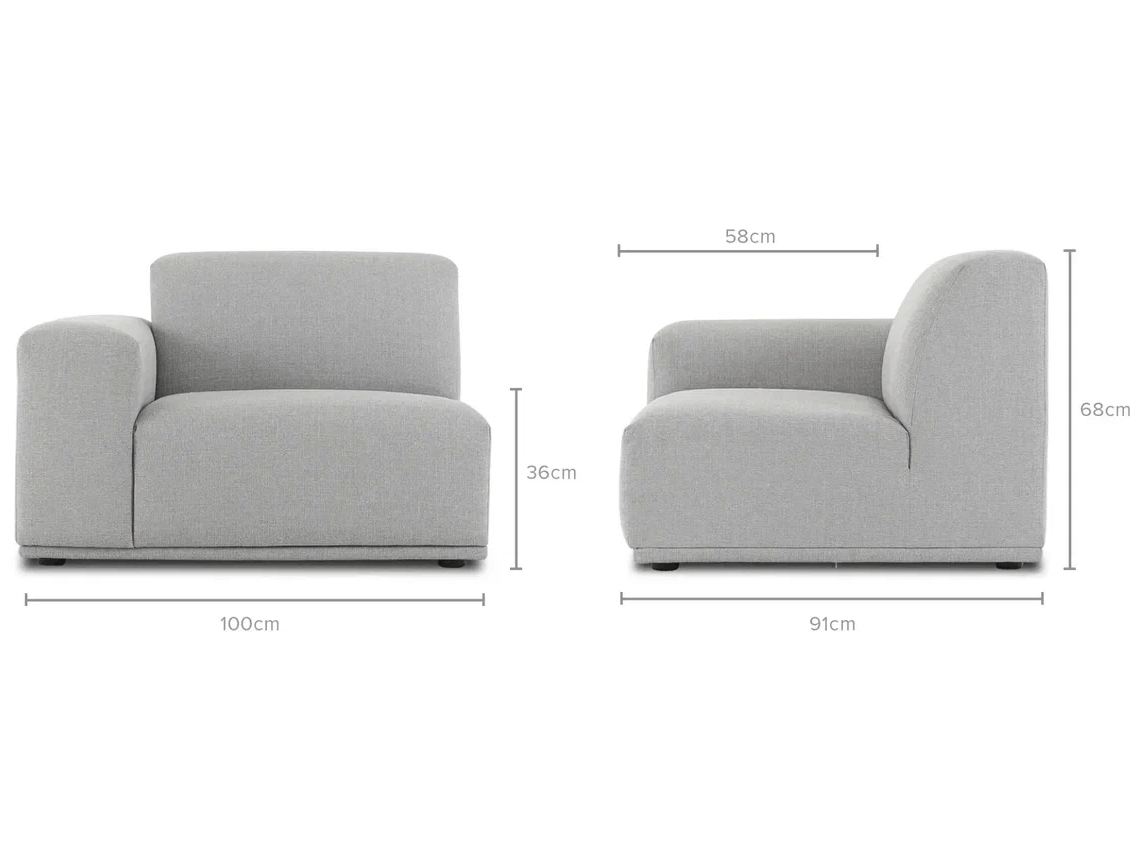 Габаритные размеры кресла модуль Портулак