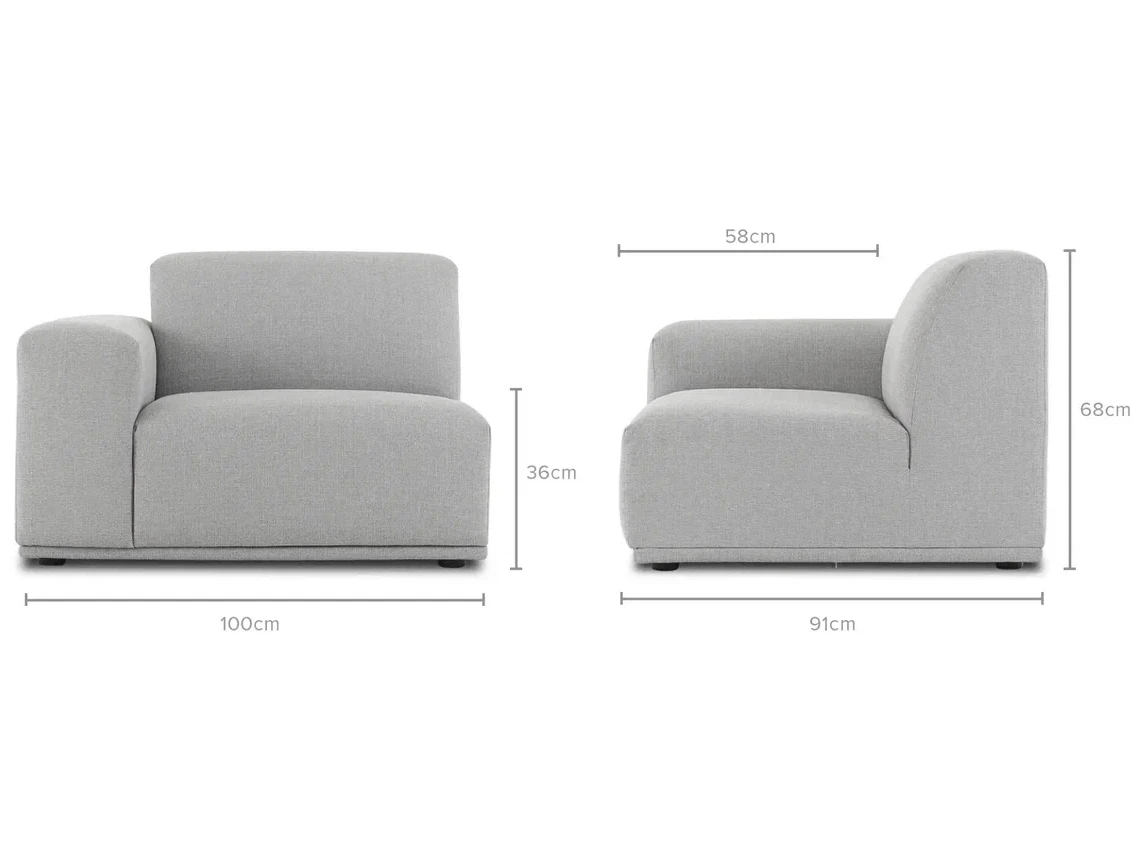 Габаритные размеры кресла модуль Портулак