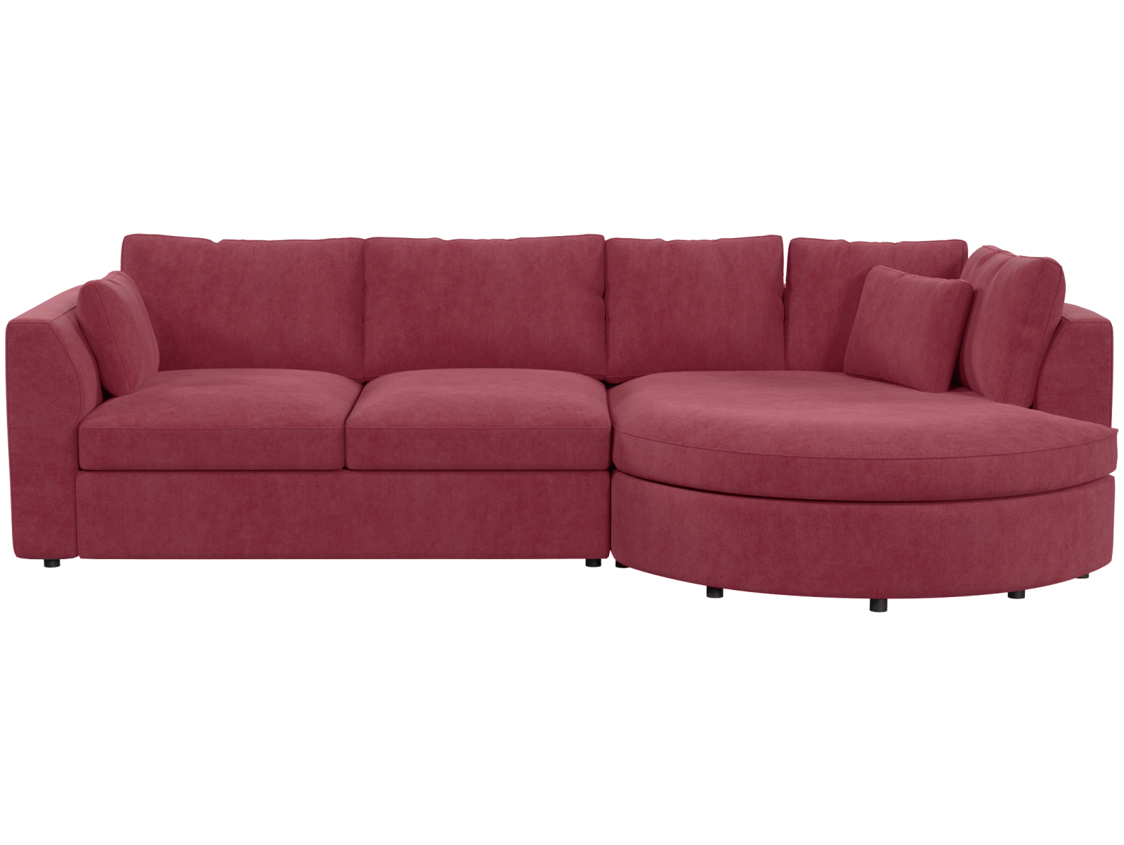 Диван угловой радиусный раскладной Бэфри, вид спереди