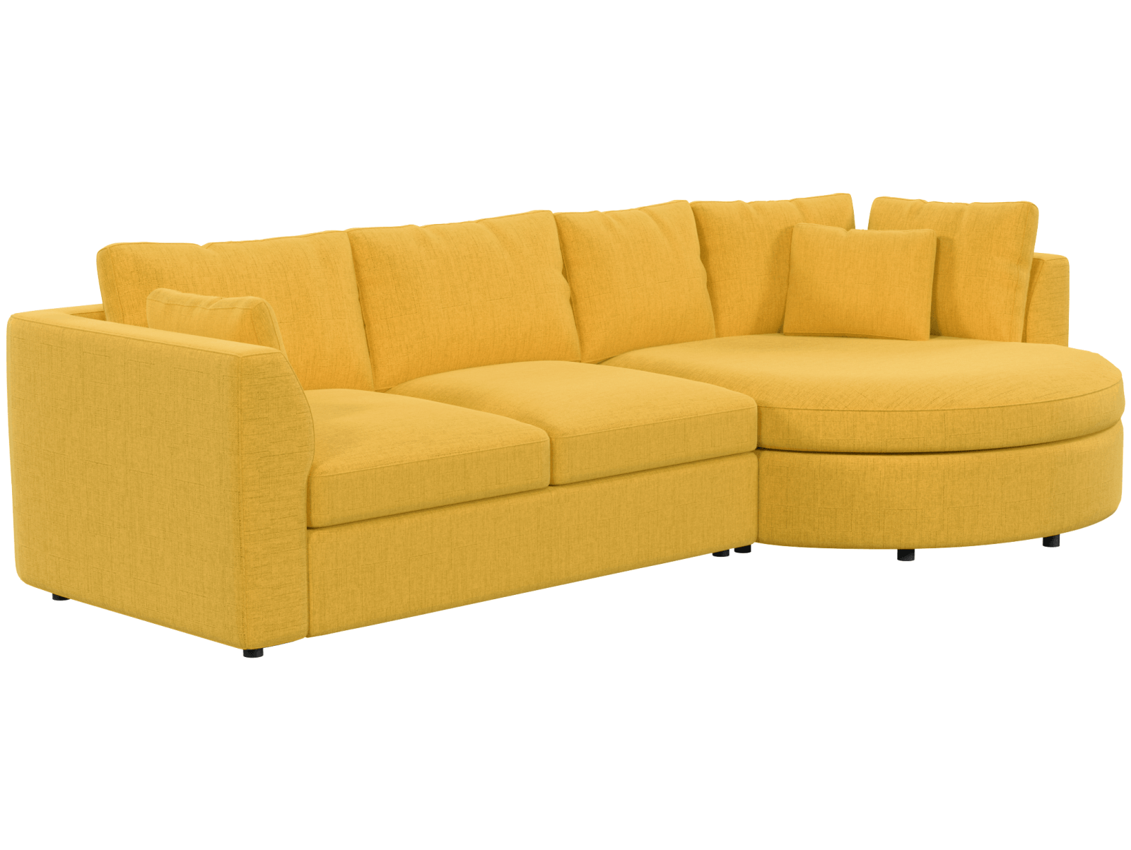 Диван угловой радиусный раскладной Бэфри, вид полубоком