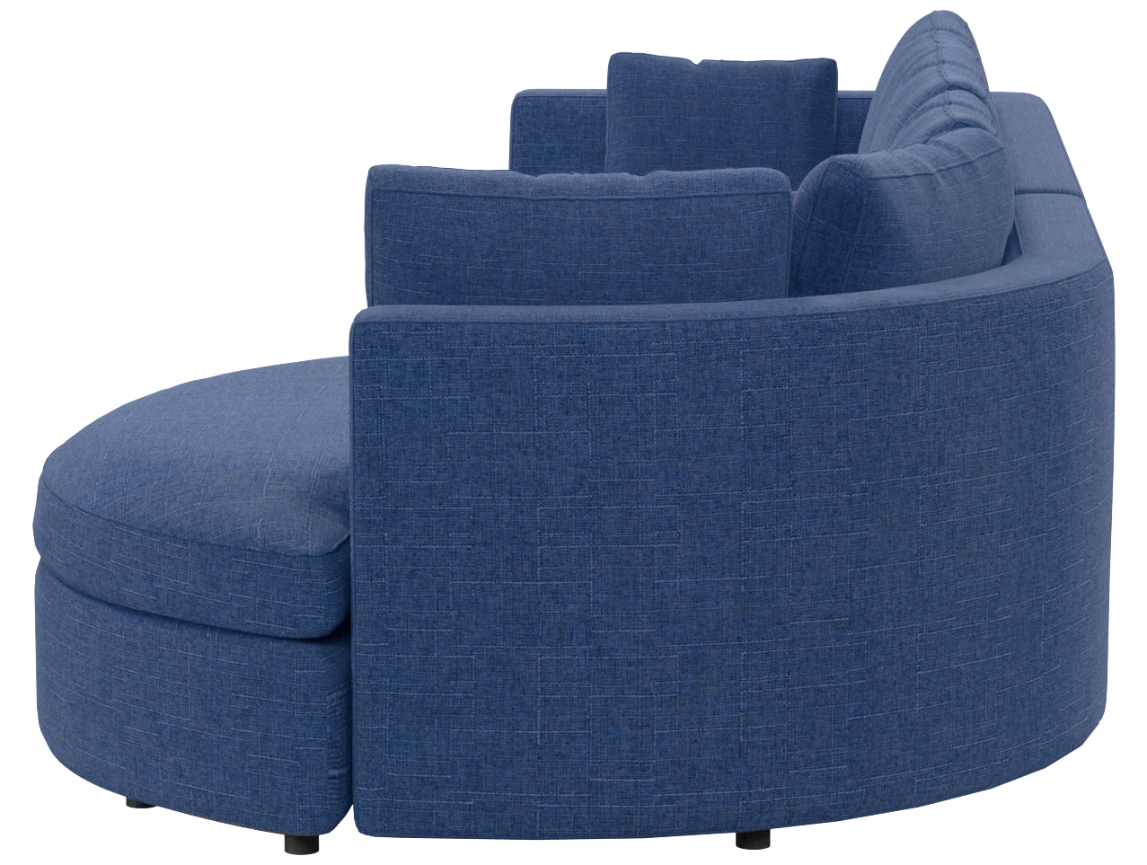 Диван угловой радиусный раскладной Бэфри, вид боком