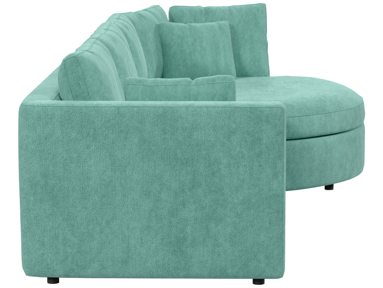 Диван угловой радиусный раскладной Бэфри, вид сзади