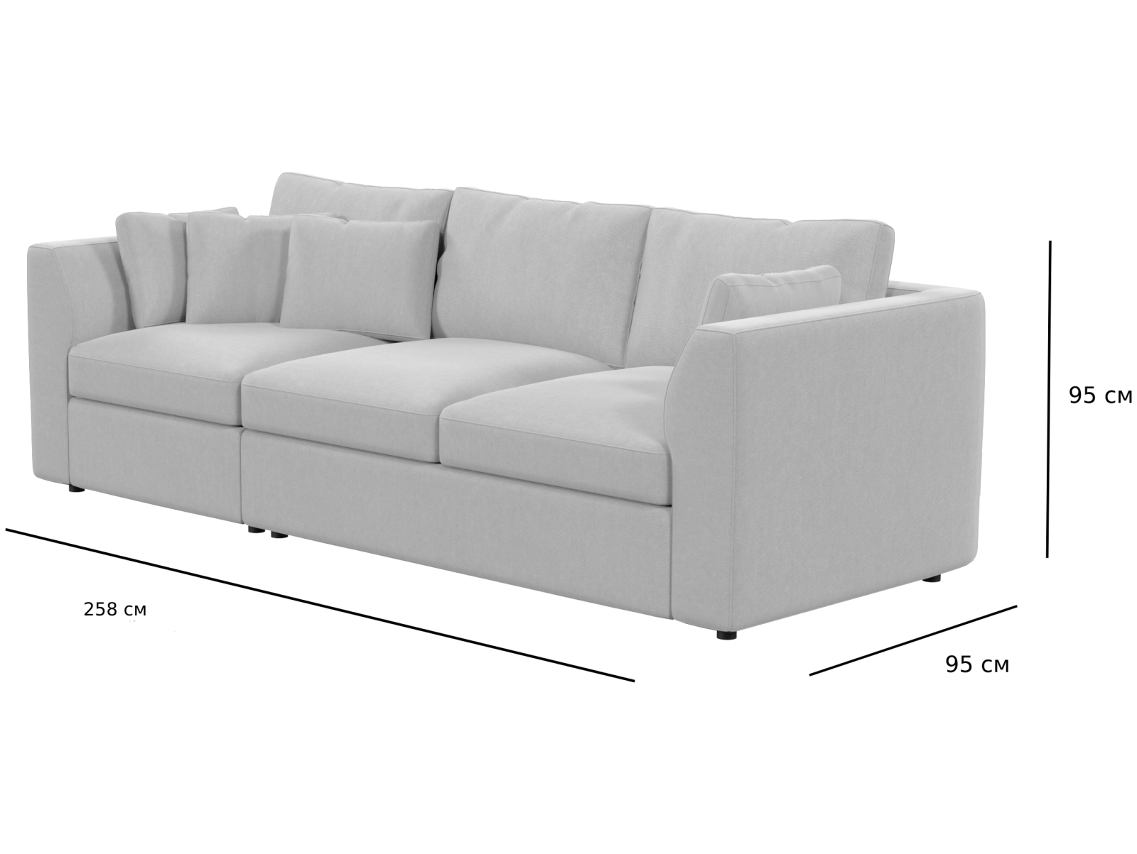 Габаритные размеры кресла модуль Портулак