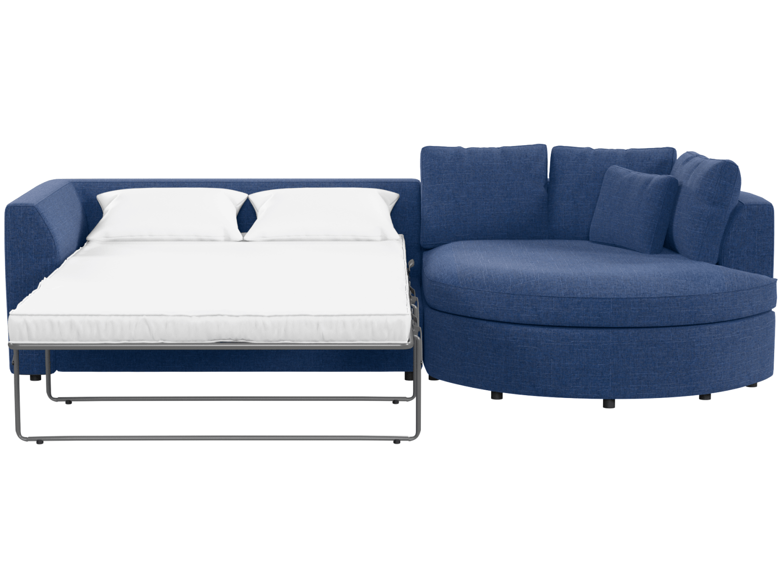 Диван угловой радиусный раскладной Бэфри, вид спереди