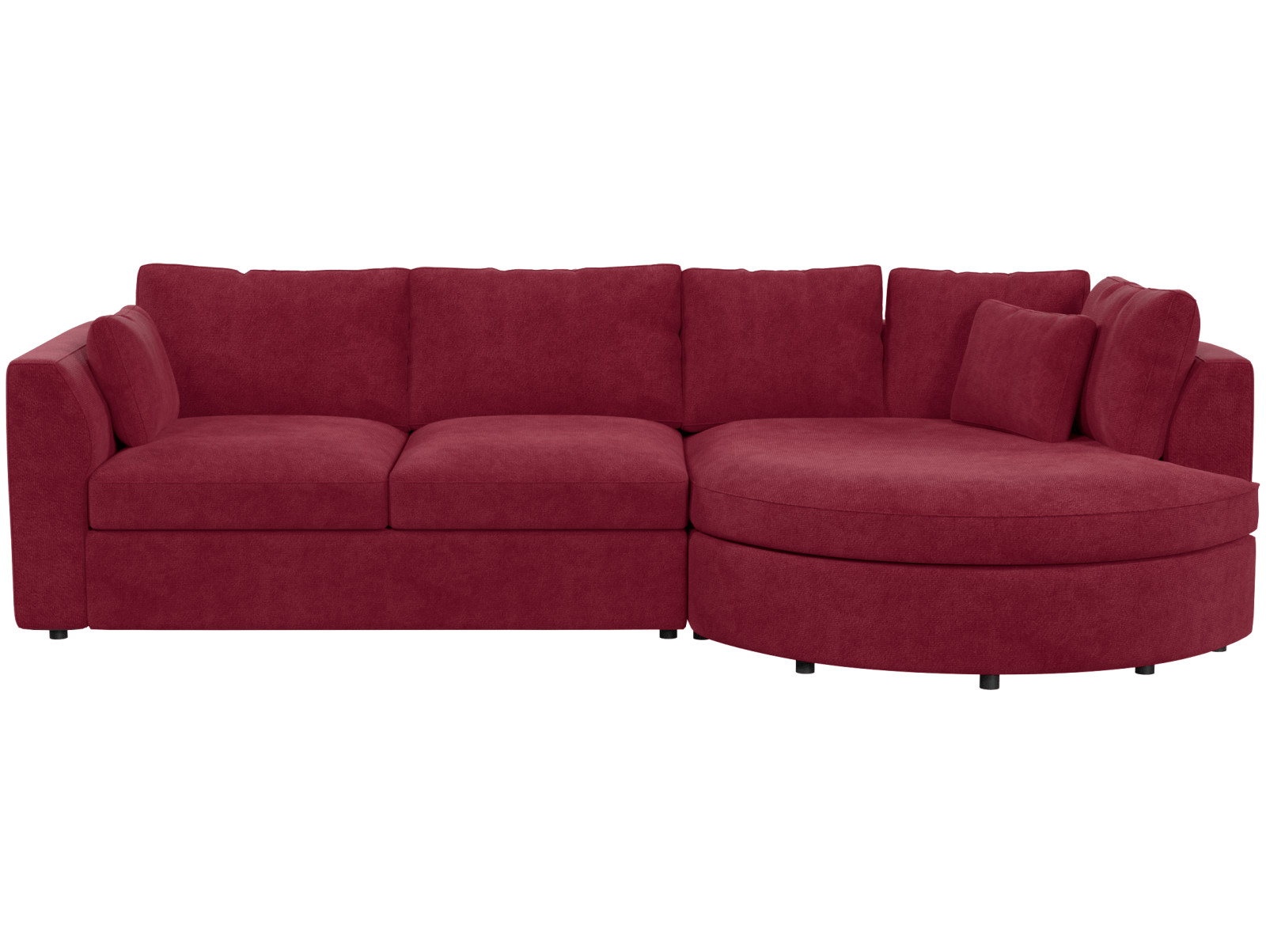 Диван угловой радиусный раскладной Бэфри, вид полубоком