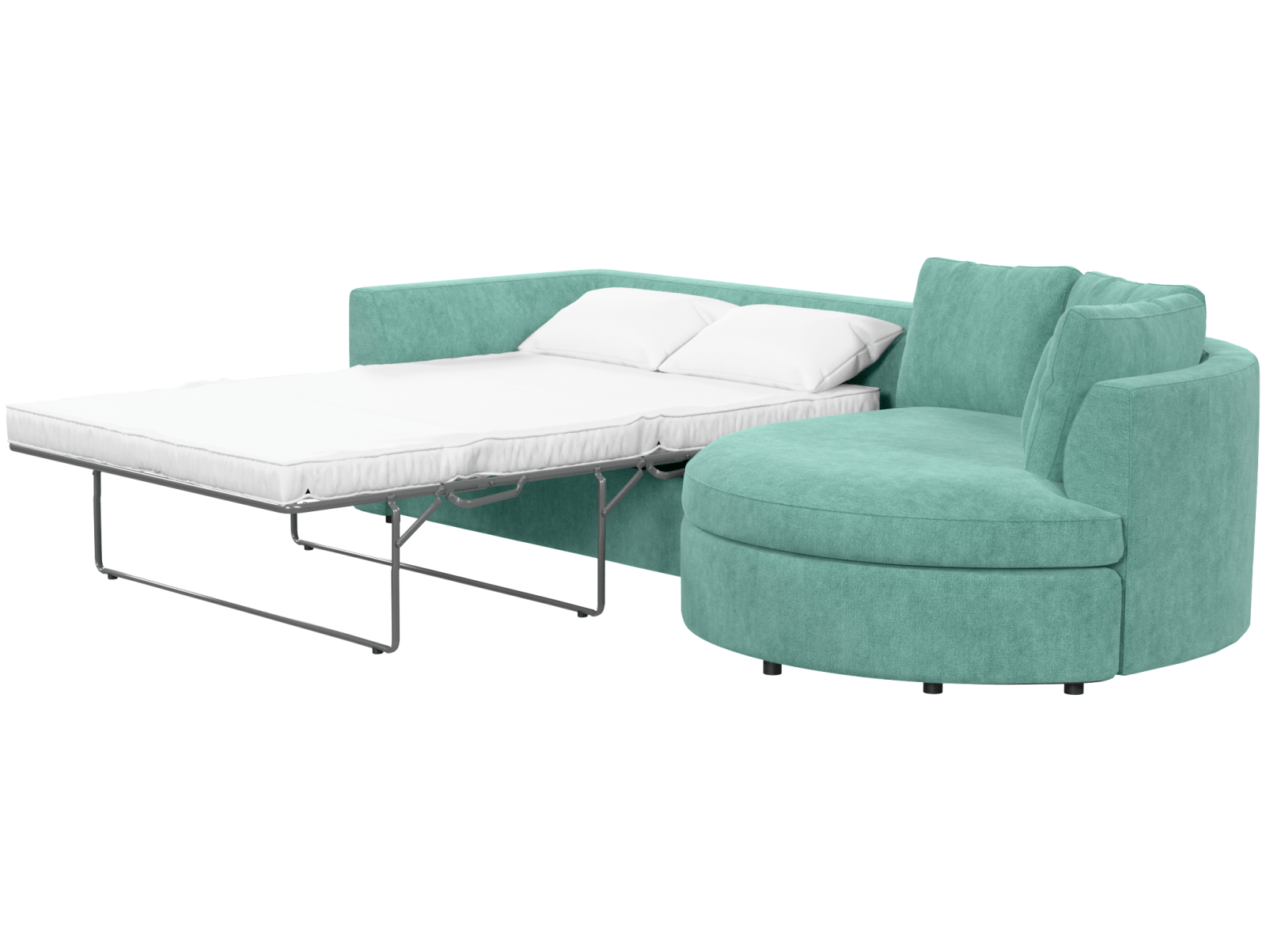 Диван угловой радиусный раскладной Бэфри, вид боком