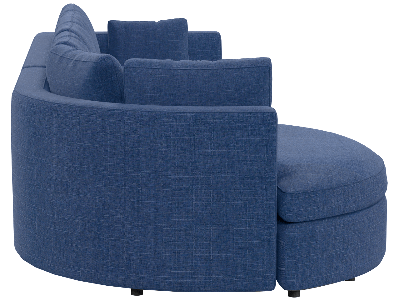 Диван угловой радиусный раскладной Бэфри, вид боком