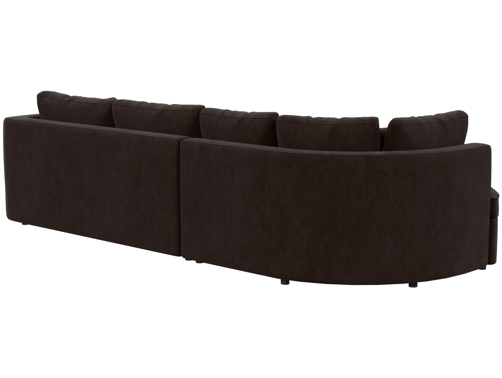 Диван угловой радиусный раскладной Бэфри, вид сзади