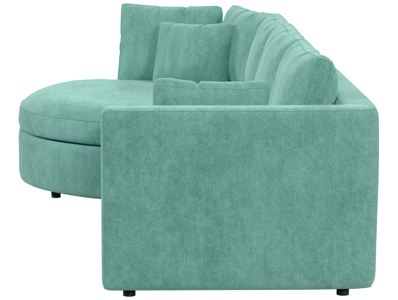 Диван угловой радиусный раскладной Бэфри, вид сзади