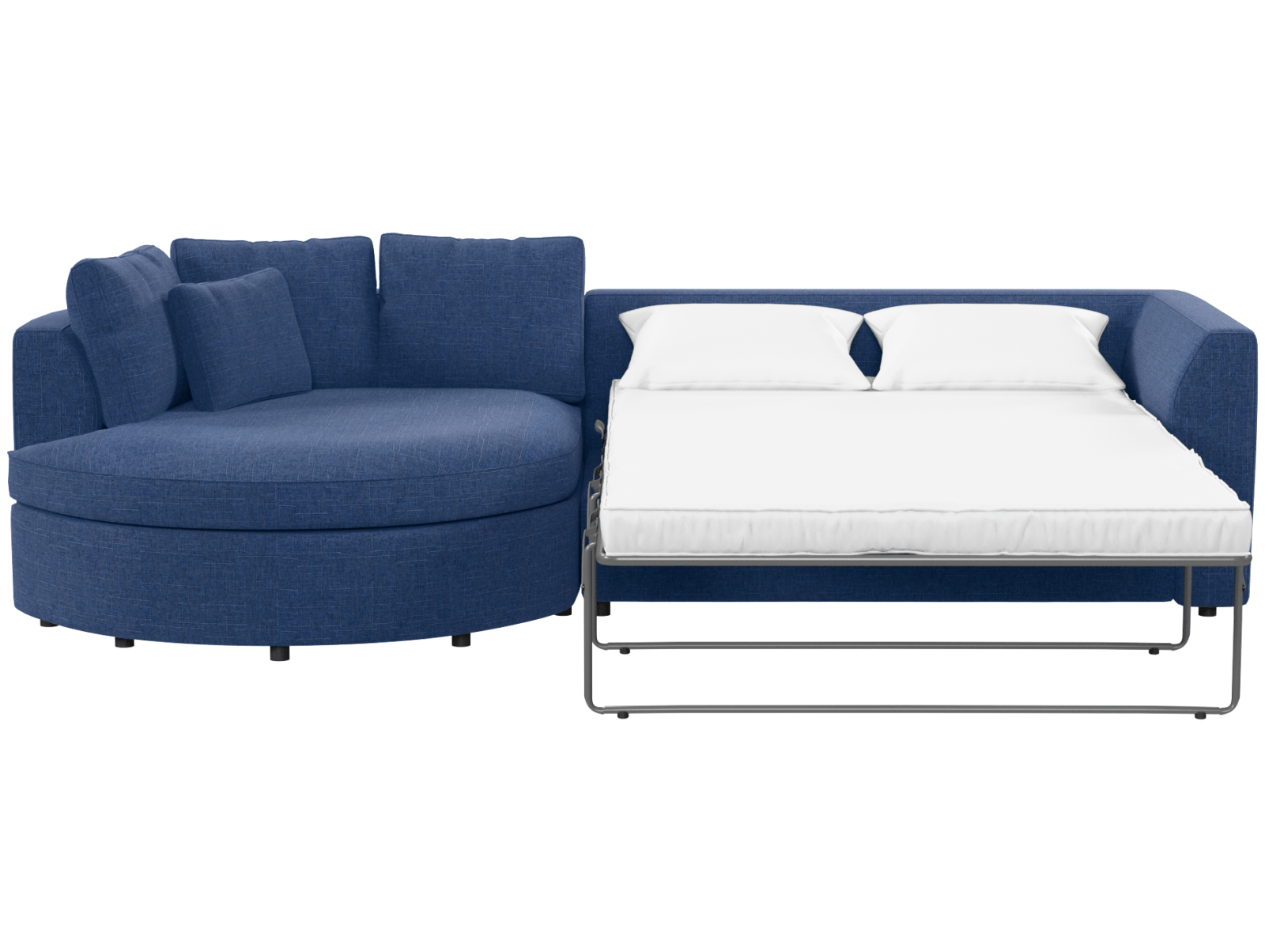 Диван угловой радиусный раскладной Бэфри, вид спереди