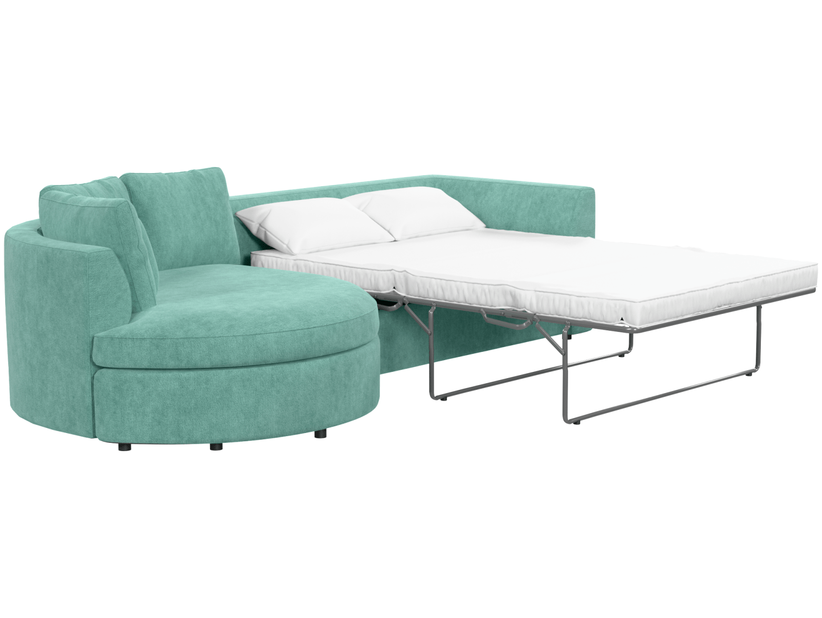 Диван угловой радиусный раскладной Бэфри, вид боком